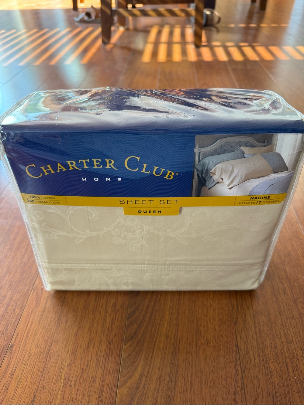 Charter Club Queen Sheet Set - Ivory Jacquard